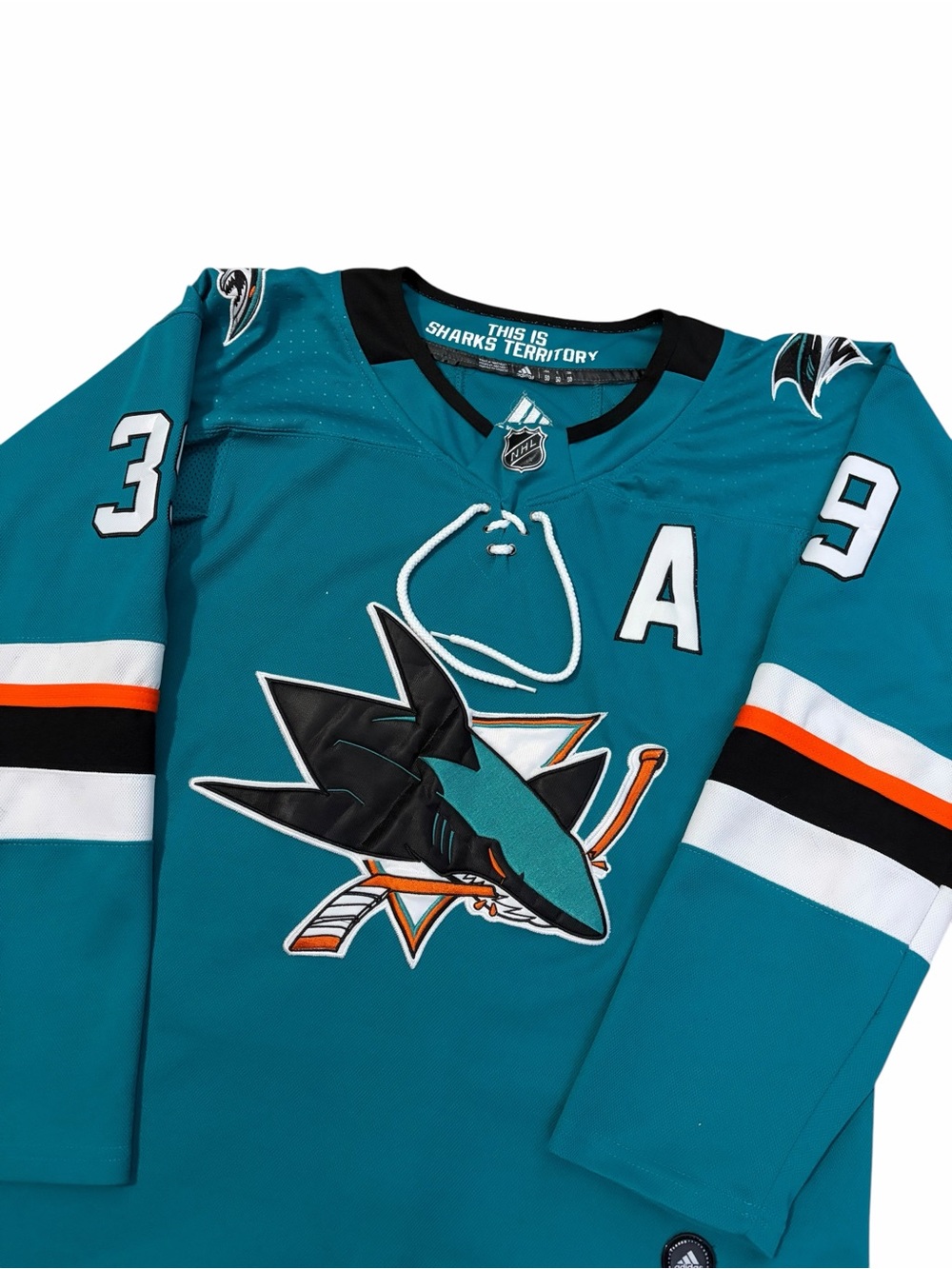 Adidas San Jose Sharks Logan Couture Hockey Jersey Mens 50 NHL Teal Stitched